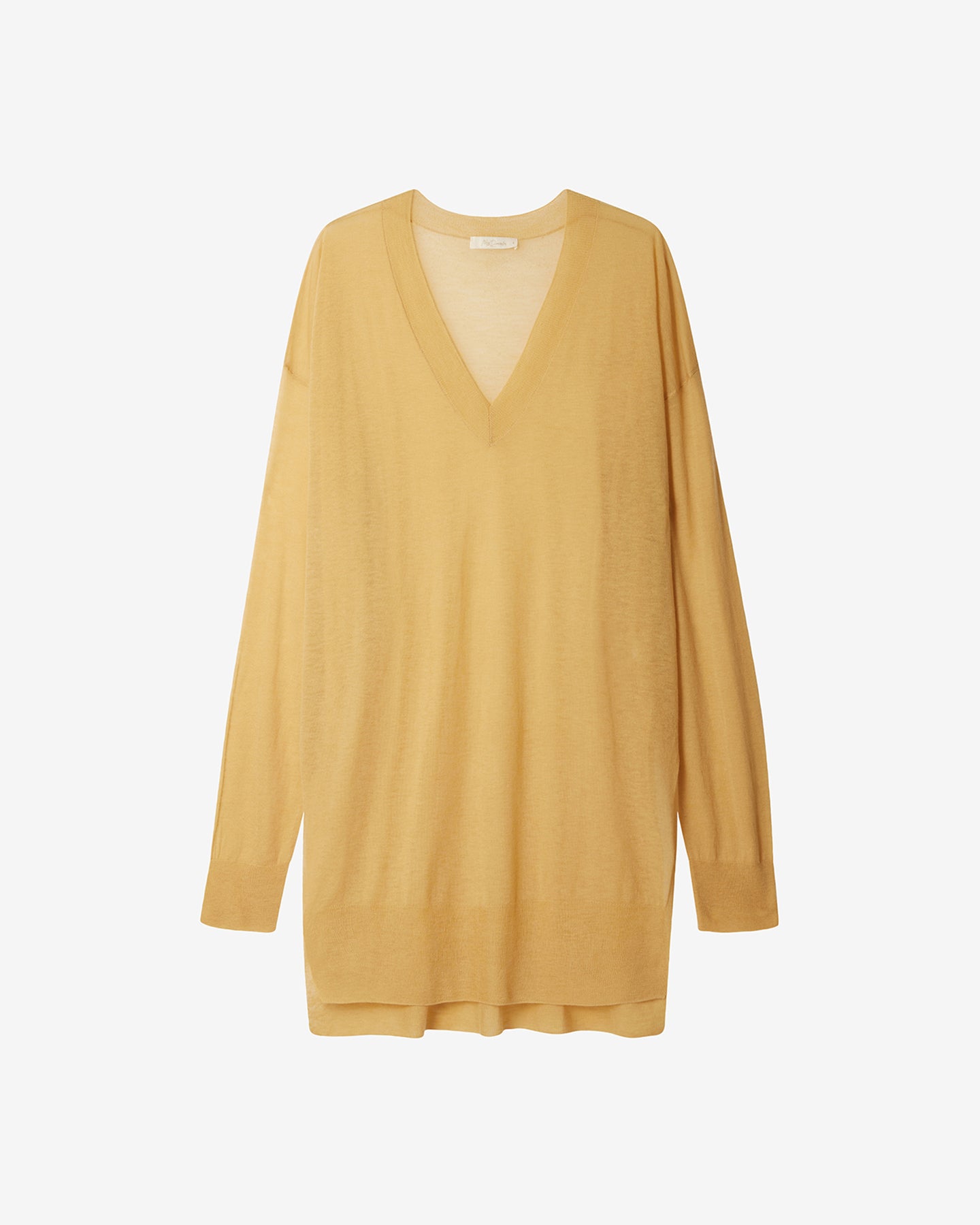 Pull Smudge - Jaune : Long pull en maille superfine jaune Mes Demoiselles