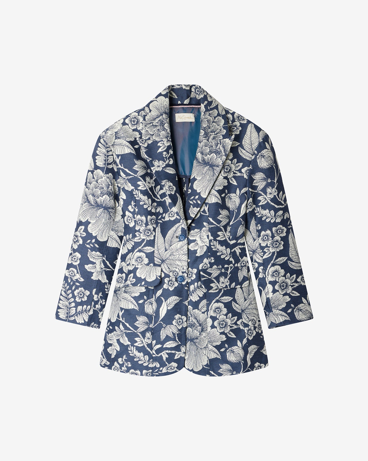 Veste Dida - Bleu : Veste cintrée en tissus jacquard denim Mes Demoiselles - Image 5