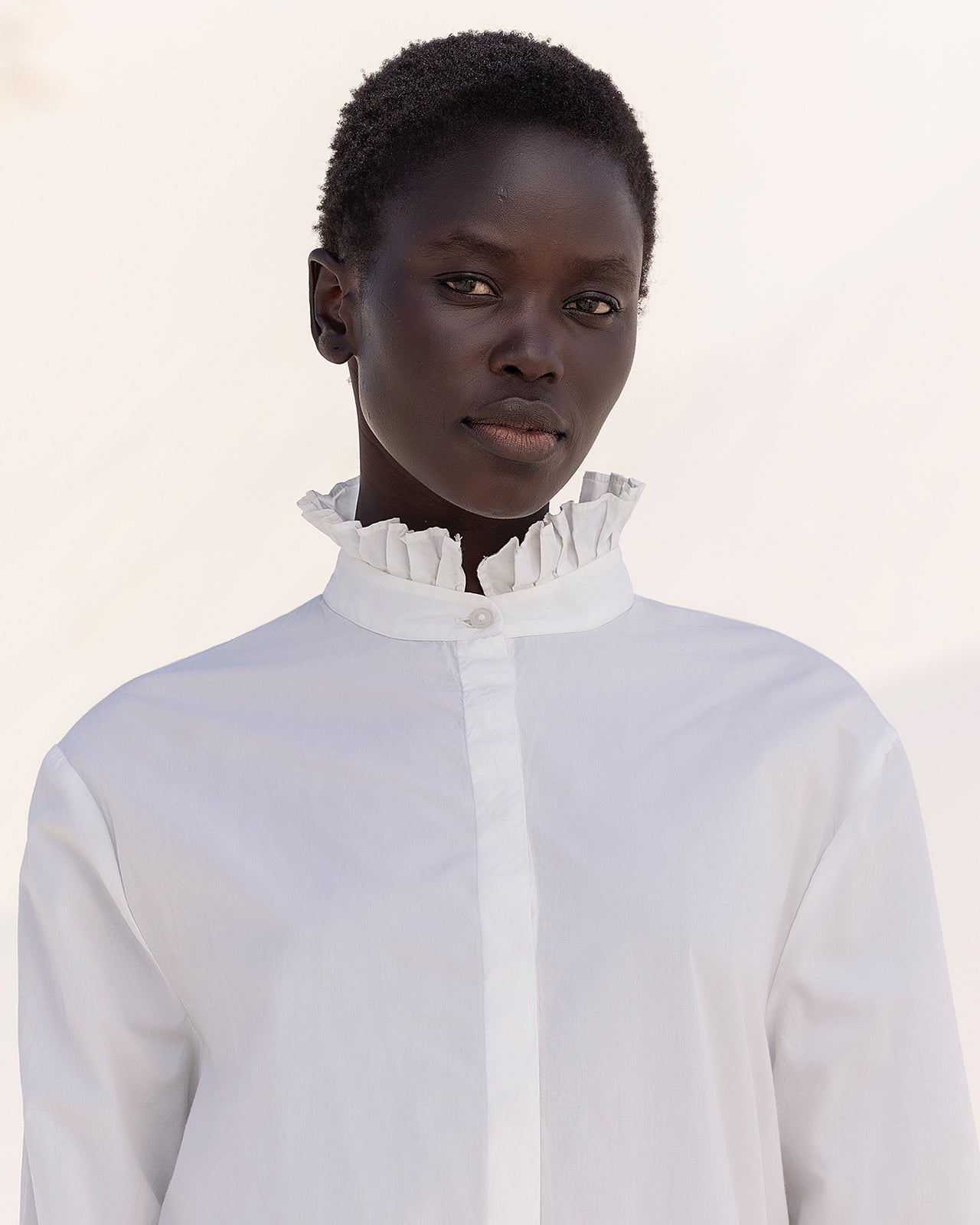 Chemise Cora - Blanc : Chemise déstructurée en popeline de coton blanche Mes Demoiselles - Image 7