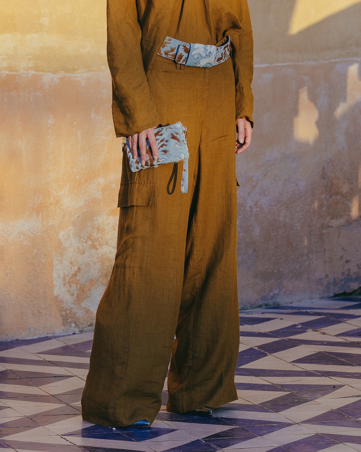 Pantalon souple en toile de lin bronze - Pantalons & combinaisons Mes Demoiselles