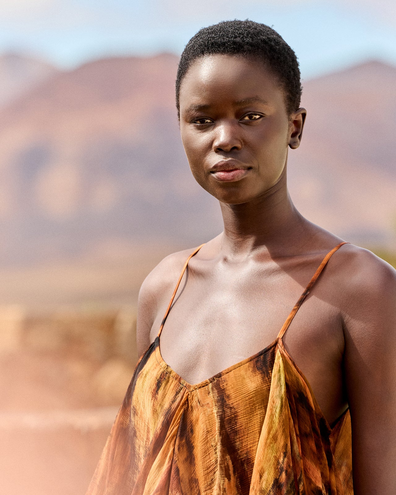 Robe Lany - Marron : Robe longue en viscose georgette tie & dye – Multicolore Mes Demoiselles - Image 4