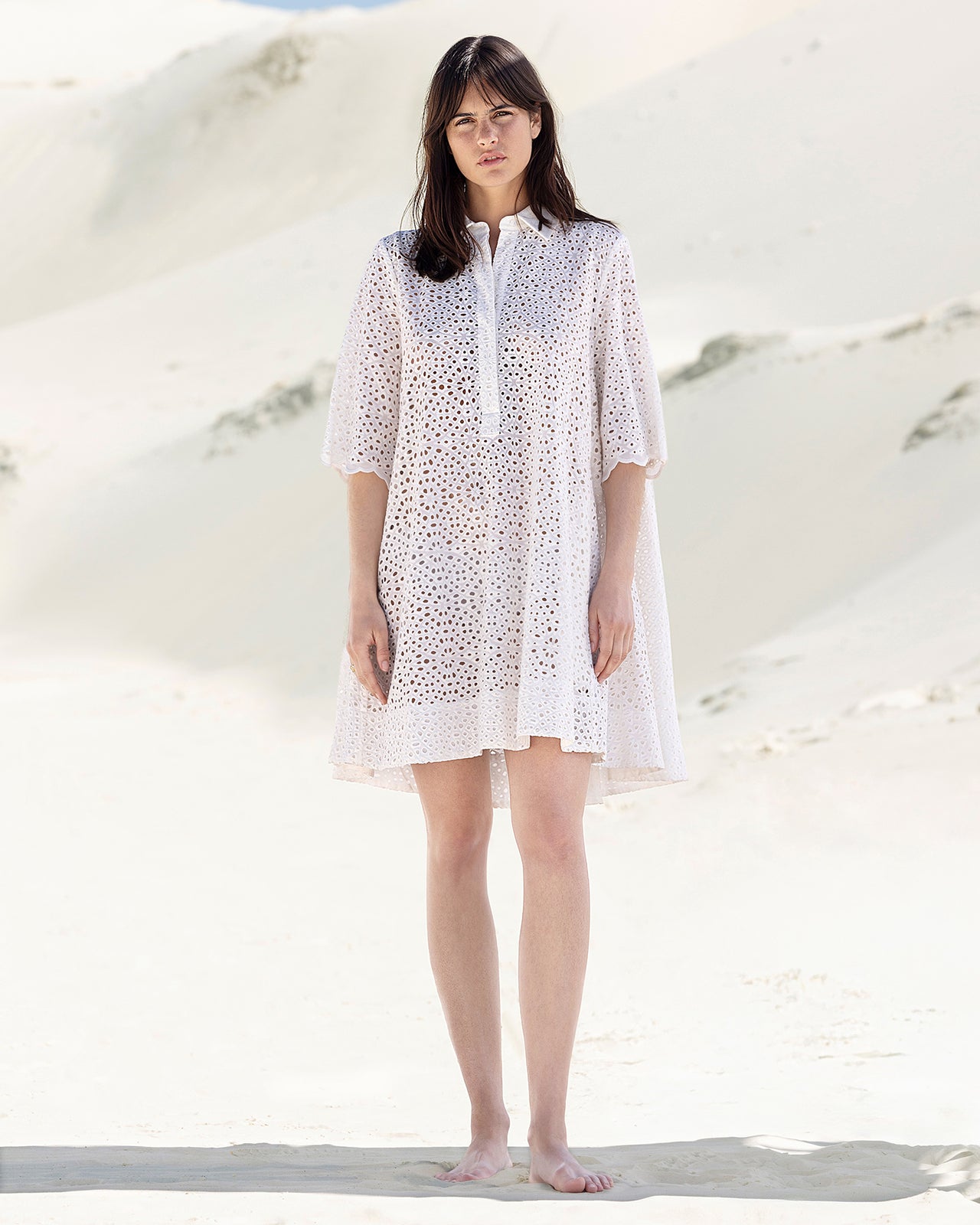 Robe délicate en broderie anglaise blanche - Robes Mes Demoiselles - Image 1