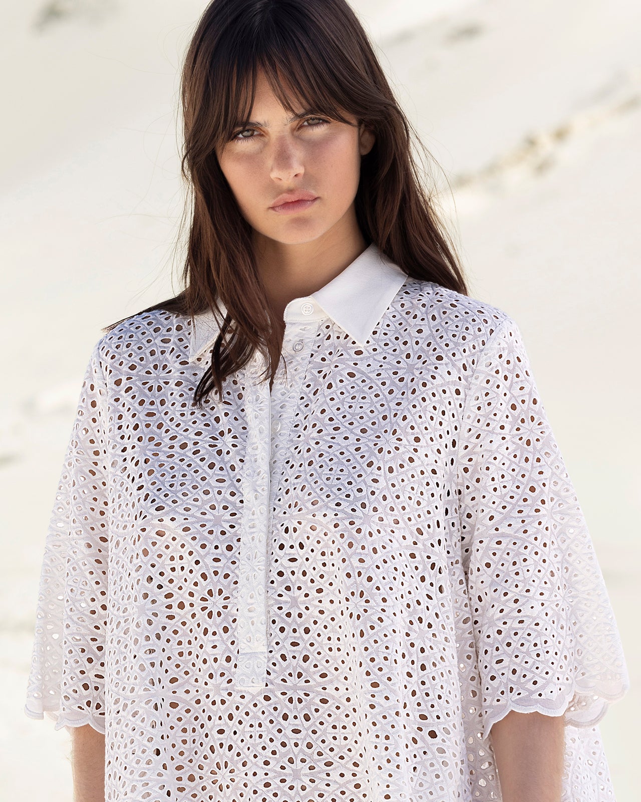 Robe Rose - Blanc : Robe délicate en broderie anglaise blanche Mes Demoiselles - Image 4