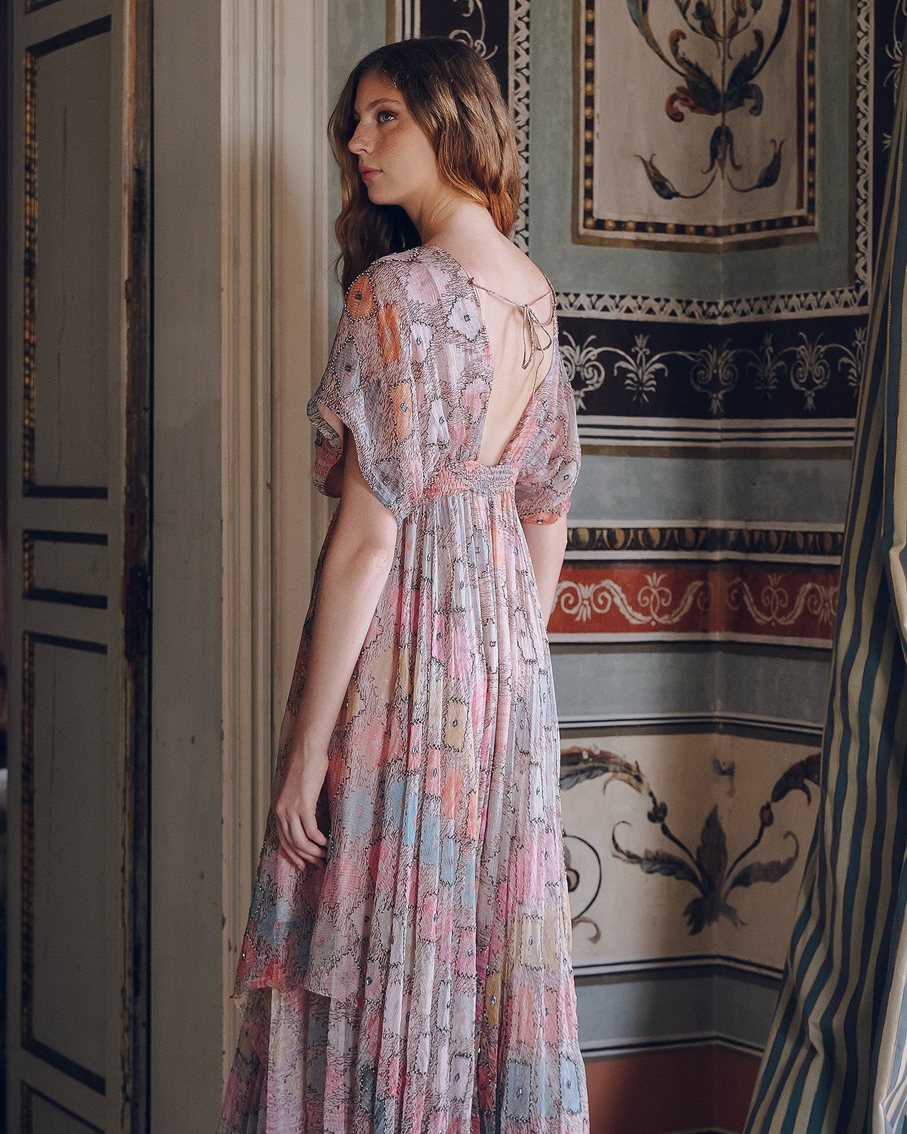 Robe Ormay - Rose : Robe longue féminine en viscose crinkled Mes Demoiselles - Image 4