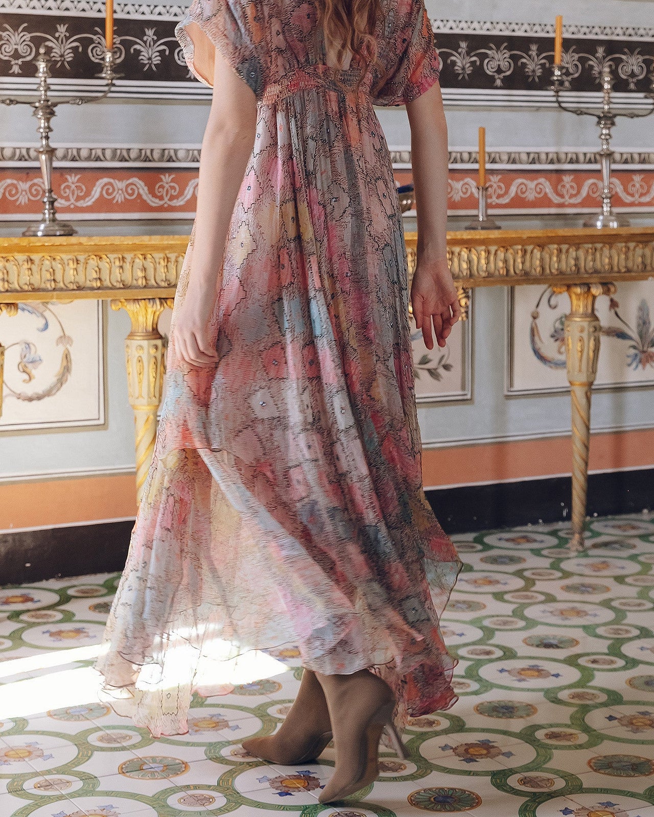 Robe Ormay - Rose : Robe longue féminine en viscose crinkled Mes Demoiselles - Image 5