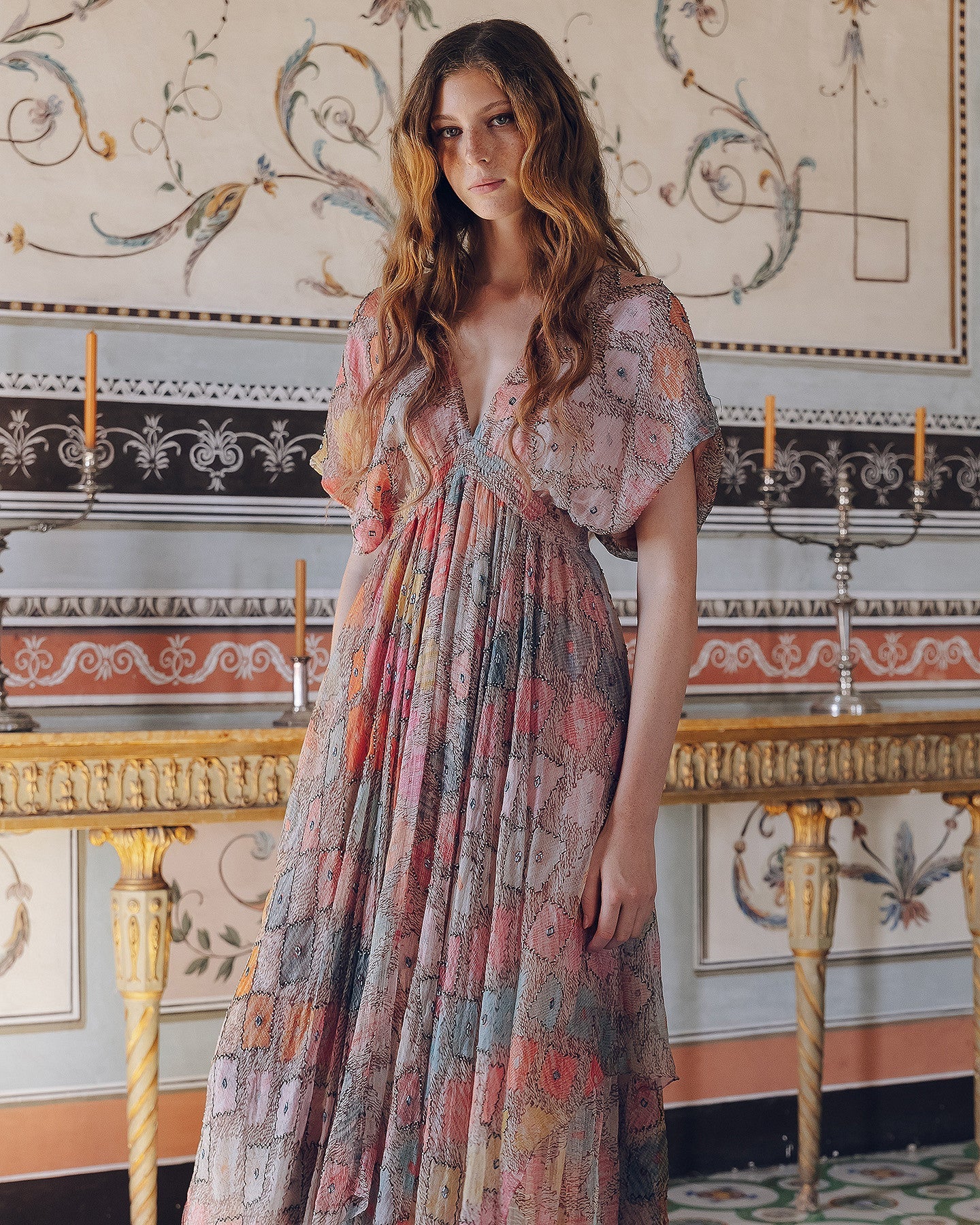 Robe Ormay - Rose : Robe longue féminine en viscose crinkled Mes Demoiselles