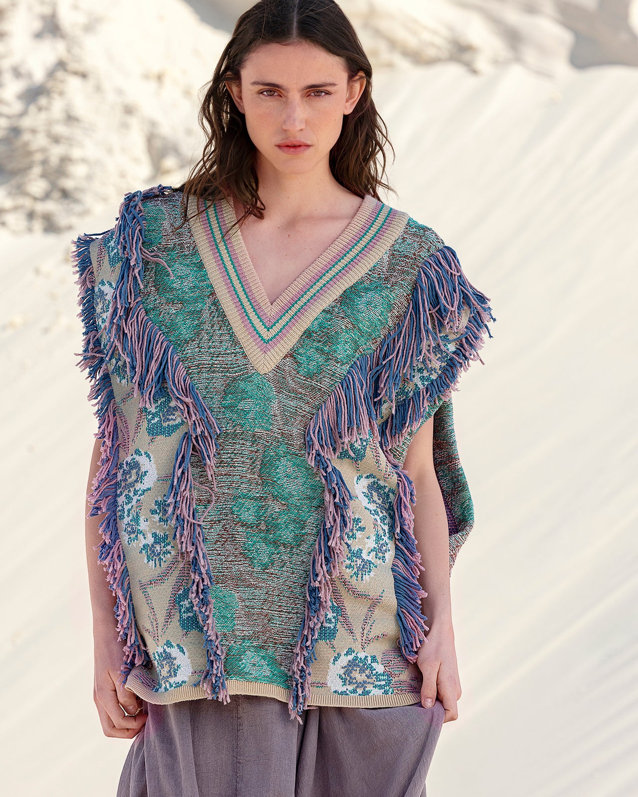 Débardeur en maille jacquard tissées - Pulls & gilets Mes Demoiselles - Image 3
