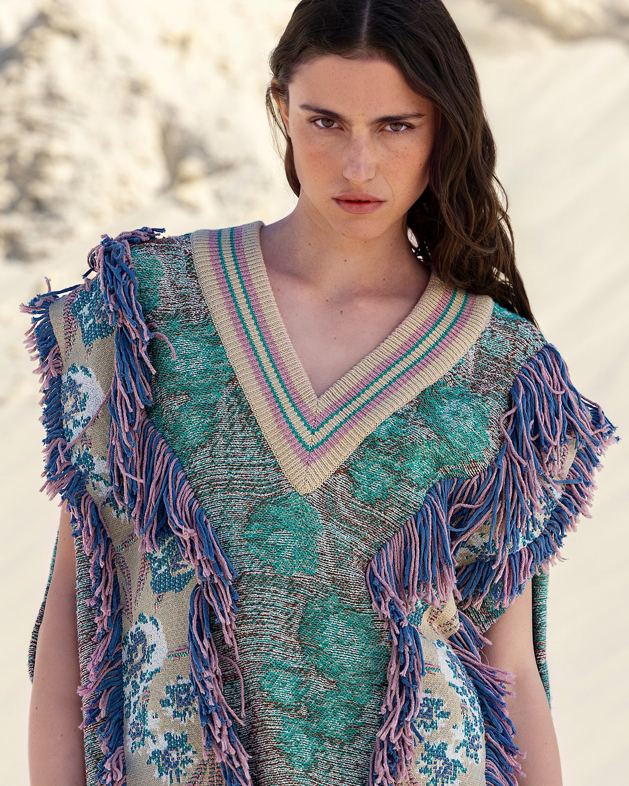 Pull Squall - Vert : Débardeur en maille jacquard tissées Mes Demoiselles - Image 4