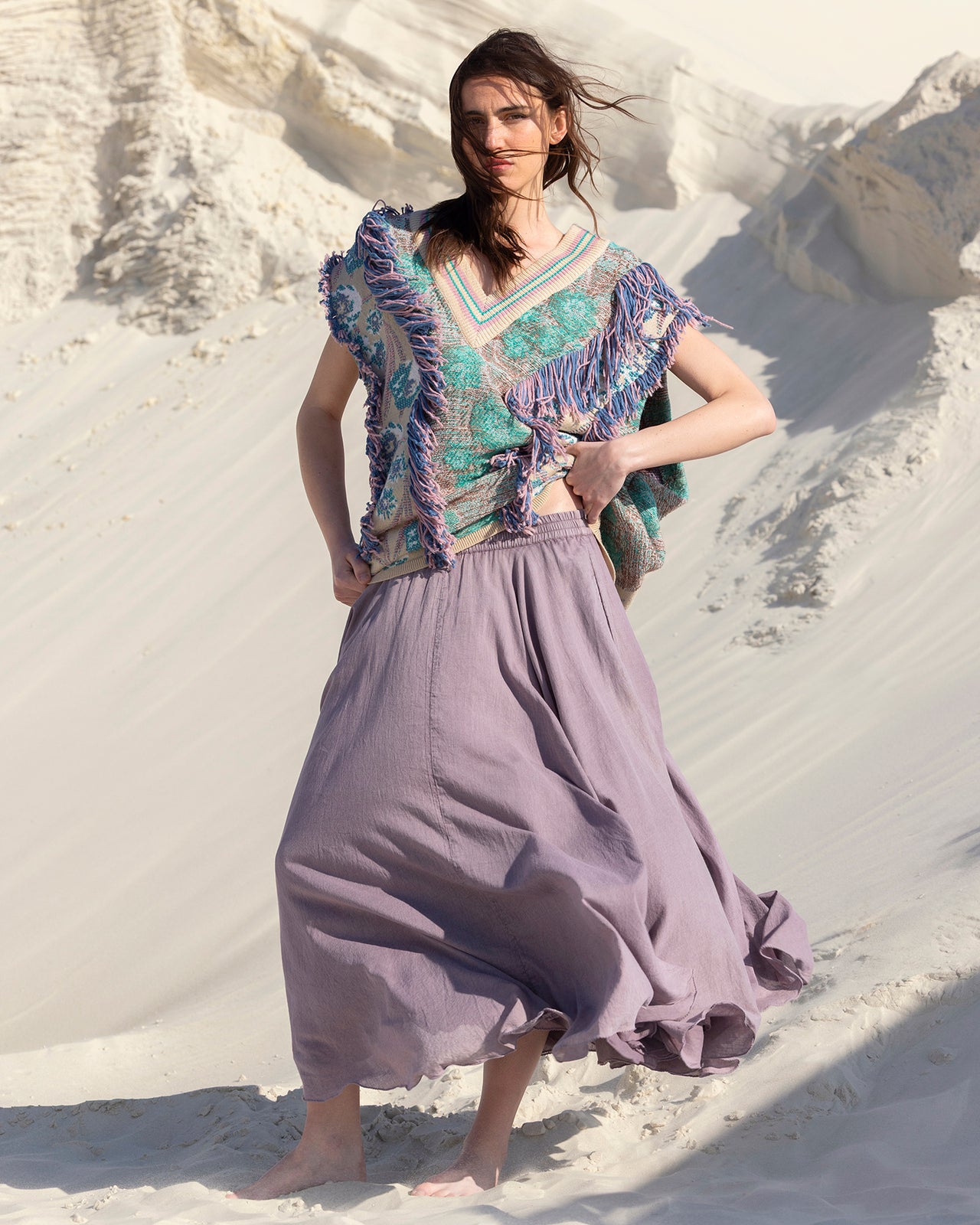 Pull Squall - Vert : Débardeur en maille jacquard tissées Mes Demoiselles - Image 6