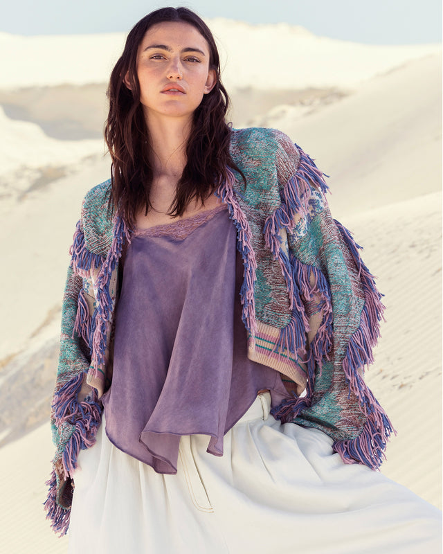 Gilet court en maille jacquard - Pulls & gilets Mes Demoiselles - Image 2