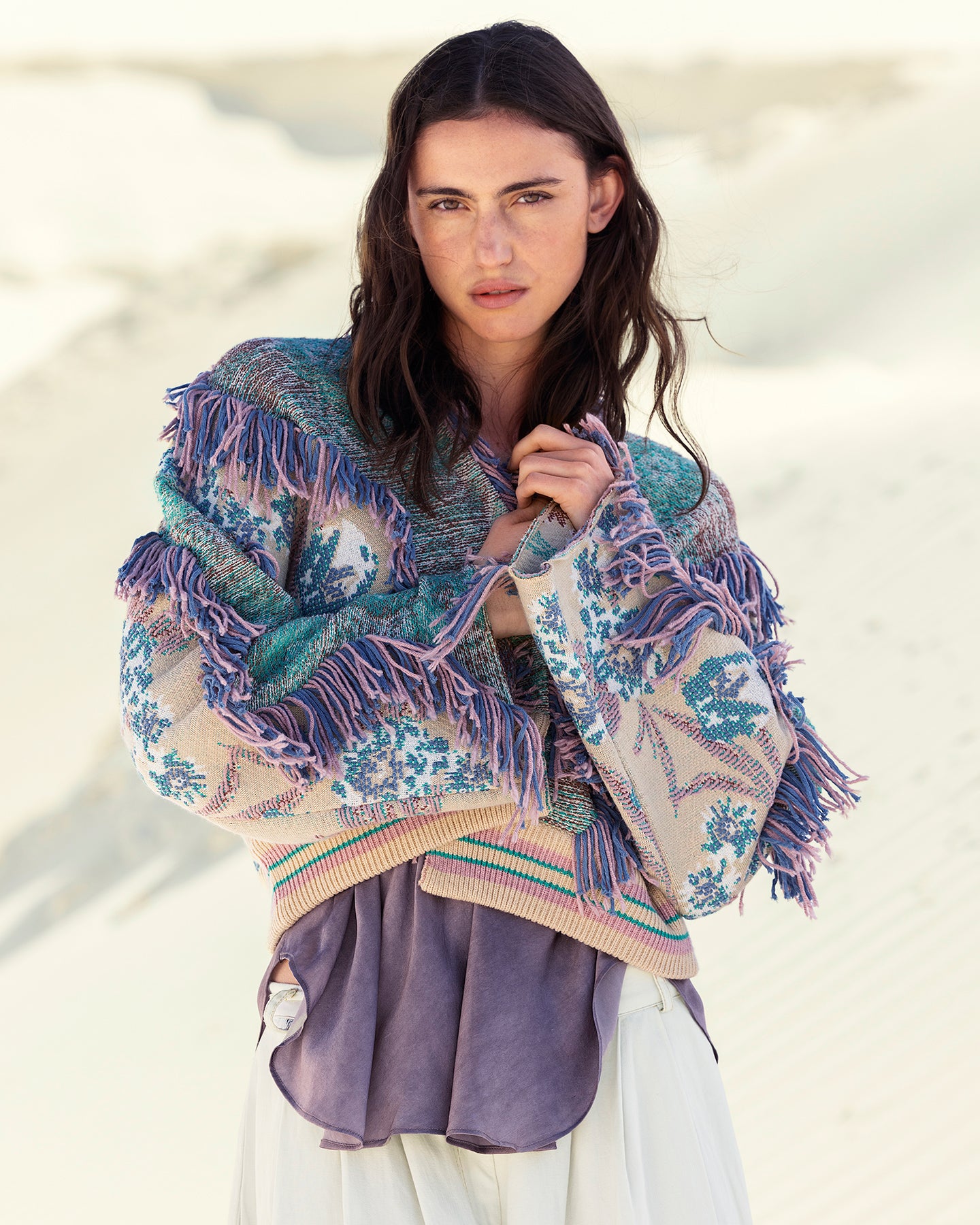 Cardigan Squire - Vert : Gilet court en maille jacquard Mes Demoiselles
