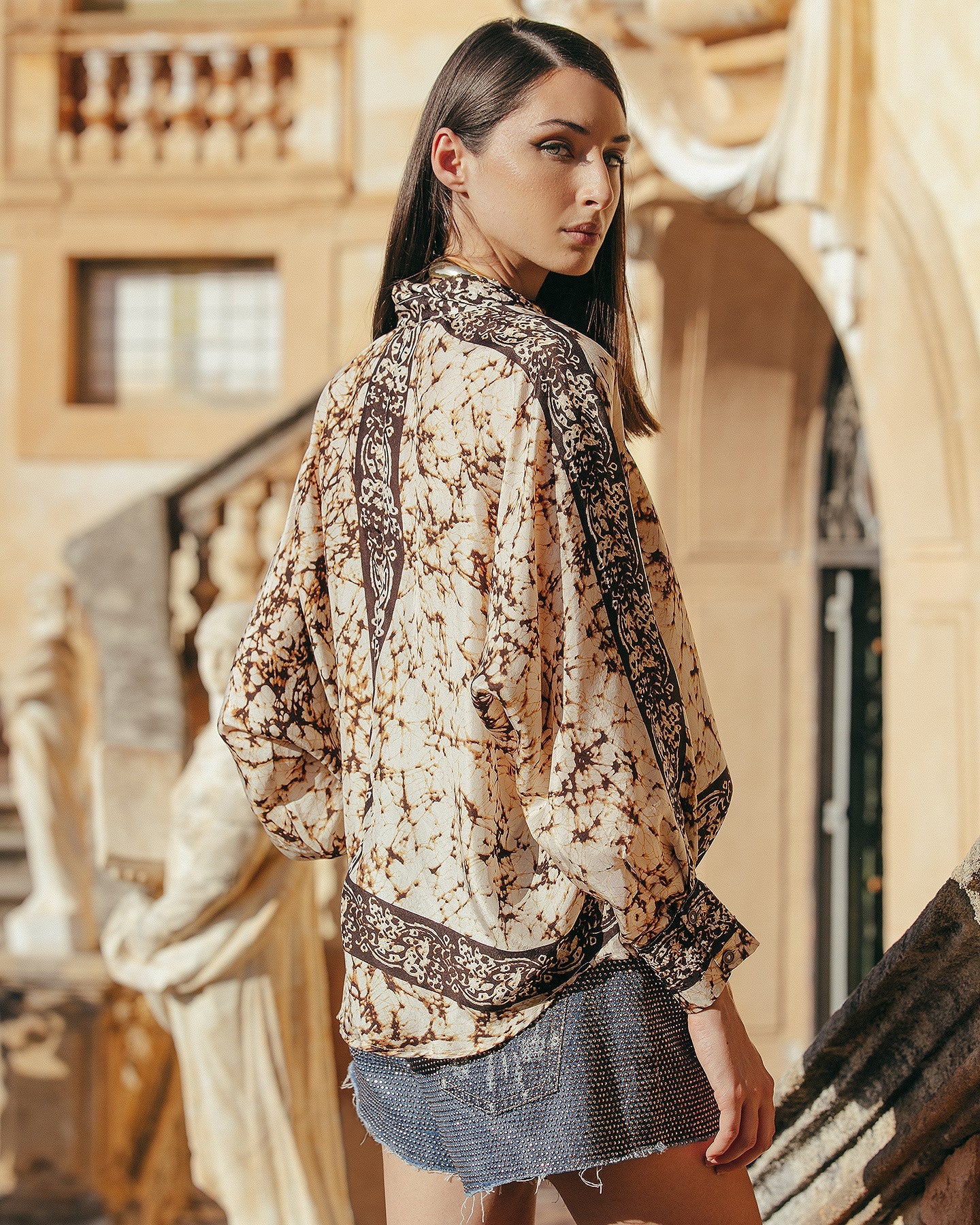 Short Jim - Bleu : Mini short en micro strass Mes Demoiselles