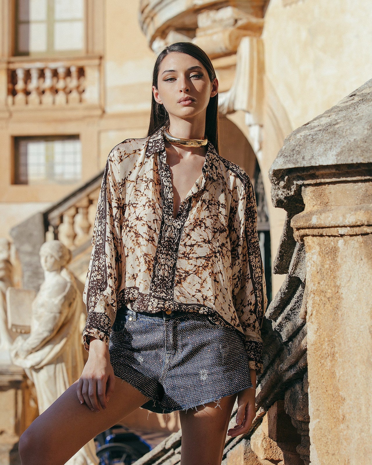 Short Jim - Bleu : Mini short en micro strass Mes Demoiselles - Image 6