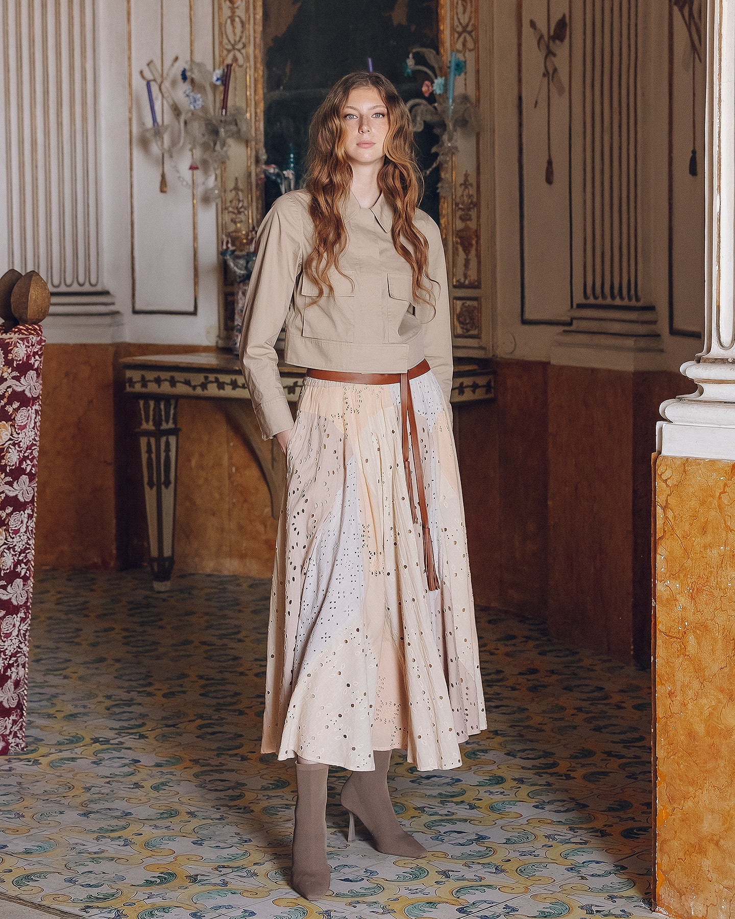 Blouson court sable en popeline de coton craquante - Manteaux & vestes Mes Demoiselles